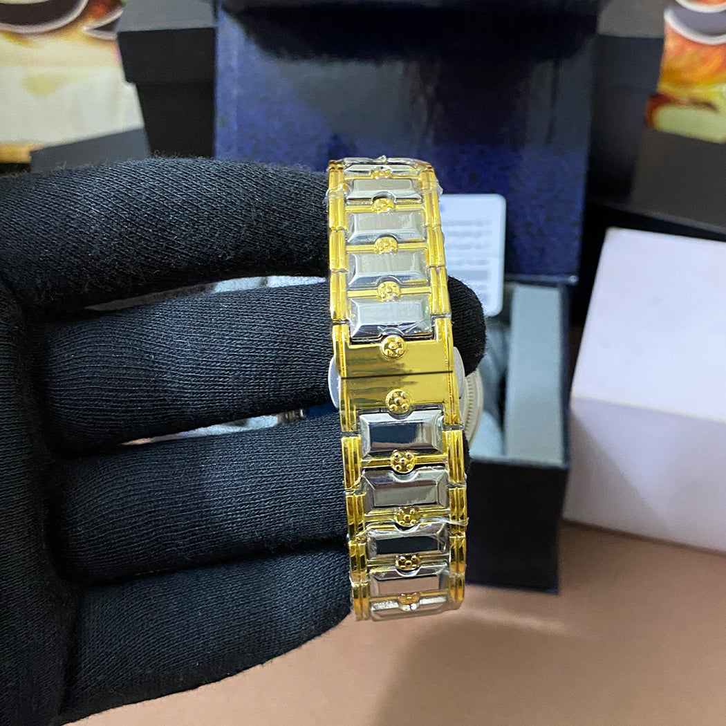 Imported Stone Cut Watch - Dual Tone
