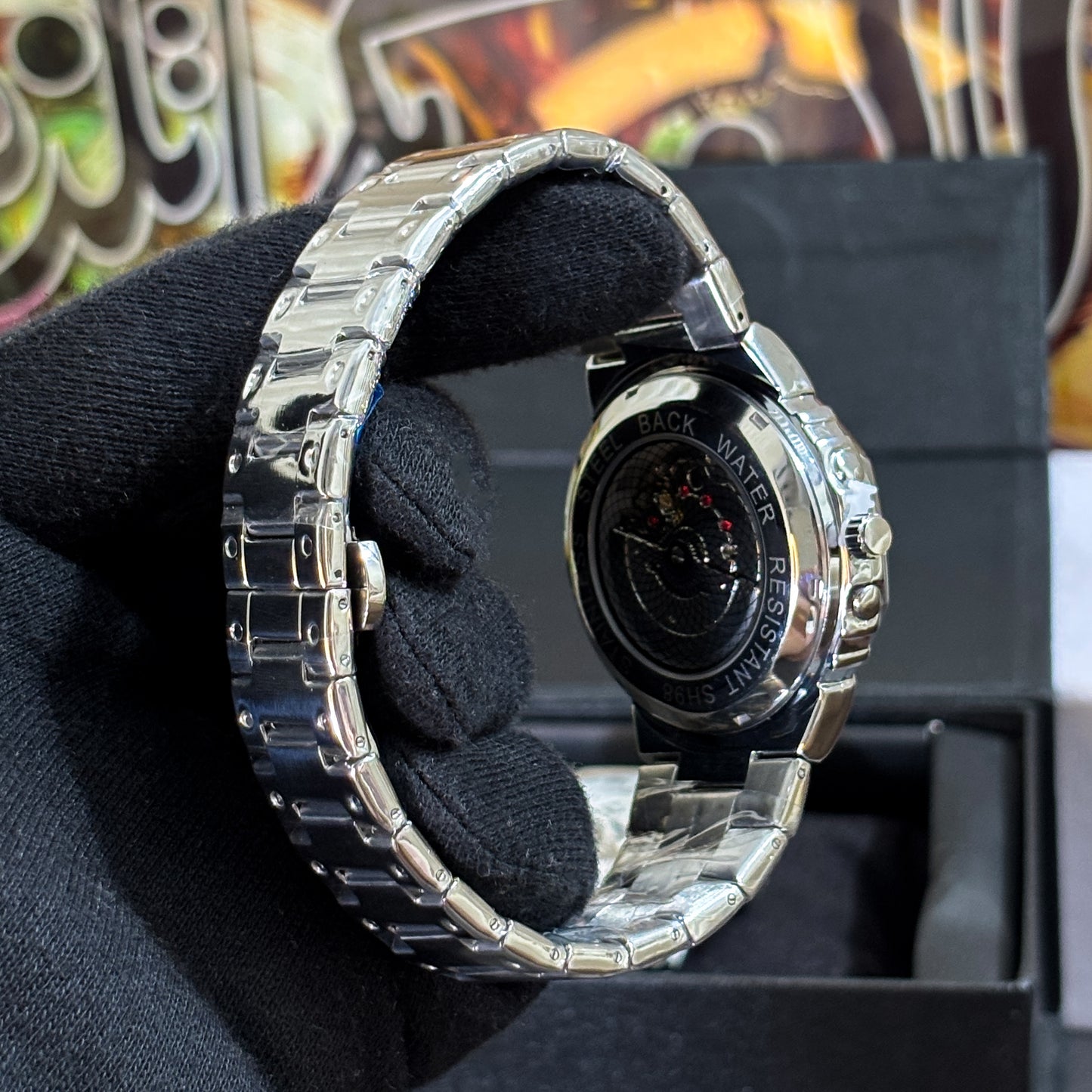 Premium Auto-Skeleton Watch - Black Dial - VA001