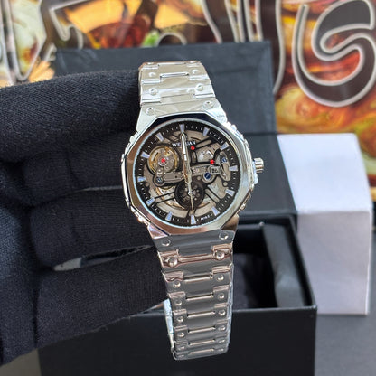 Premium Auto-Skeleton Watch - Black Dial - VA001