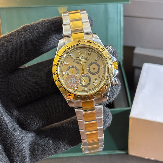 Branded Triple Cronograph Watch - Dual Tone - VWS002